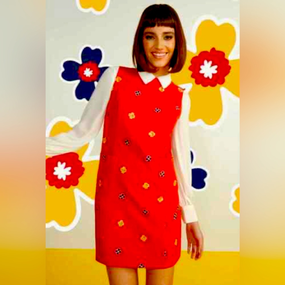 60’s inspired shift dress - sleeveless- red NWT